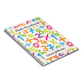 カスタマイズ可能な学校のカラフルな数字の数学 ノートブック (右側)