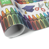 カスタマイズ可能な学校テーマ ラッピングペーパー (ロールコーナー)