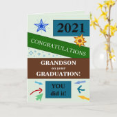 カスタマイズ可能な孫の卒業カード カード (黄色い花)