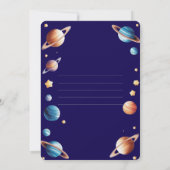カスタマイズ可能な宇宙をテーマにした1回目の誕生日招待状 招待状 (裏面)