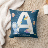 カスタマイズ可能な宇宙アドベンチャーレター'A'スローピル クッション (ブランケット)