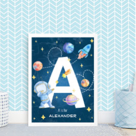 カスタマイズ可能な宇宙アドベンチャー文字「A」ポスター ポスター