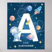 カスタマイズ可能な宇宙アドベンチャー Letter 'A' ポスター (正面)