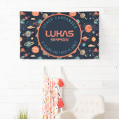 カスタマイズ可能な宇宙パーティーバナー – テキストを追加! 横断幕 (インサイチュ)