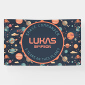 カスタマイズ可能な宇宙パーティーバナー – テキストを追加! 横断幕 (横)