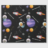 カスタマイズ可能な宇宙動物誕生日ラッピングペ ラッピングペーパー (フラット)