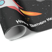 カスタマイズ可能な宇宙動物誕生日ラッピングペ ラッピングペーパー (ロールコーナー)