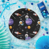 カスタマイズ可能な宇宙動物誕生日紙プレート ペーパープレート (パーティー)