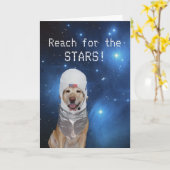 カスタマイズ可能な宇宙飛行士の実験室の誕生日 カード (黄色い花)