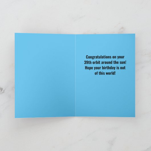 カスタマイズ可能な宇宙飛行士宇宙写真誕生日 カード (内部)