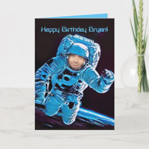 カスタマイズ可能な宇宙飛行士宇宙写真誕生日 カード