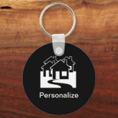 カスタマイズ可能な実在不動産ハウスのシンボルキーチェーン キーホルダー (正面)