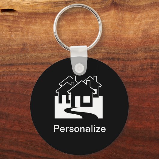 カスタマイズ可能な実在不動産ハウスのシンボルキーチェーン キーホルダー (正面)