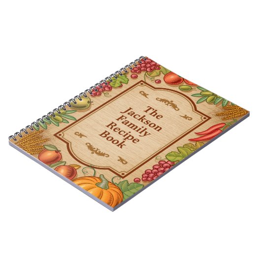 カスタマイズ可能な家族のレシピの本 ノートブック (左側)