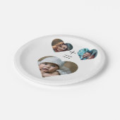 カスタマイズ可能な家族の写真コラージュHer Him =ベビー ペーパープレート (アングル)