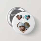 カスタマイズ可能な家族の写真コラージュHer Him =ベビー 缶バッジ (正面&裏面)