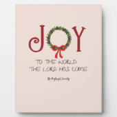 カスタマイズ可能な家族の名前クリスマスの喜び フォトプラーク (正面)