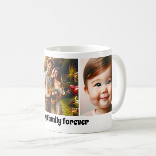 カスタマイズ可能な家族の愛の写真コラージュマグ コーヒーマグカップ (正面右)