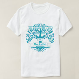 カスタマイズ可能な家族の木がデザインされたファミリー・リユニオンTシャツ Tシャツ