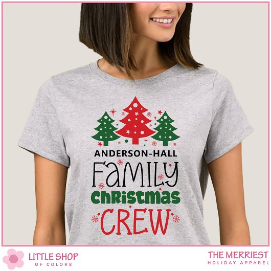 カスタマイズ可能な家族クリスマスクルー Tシャツ