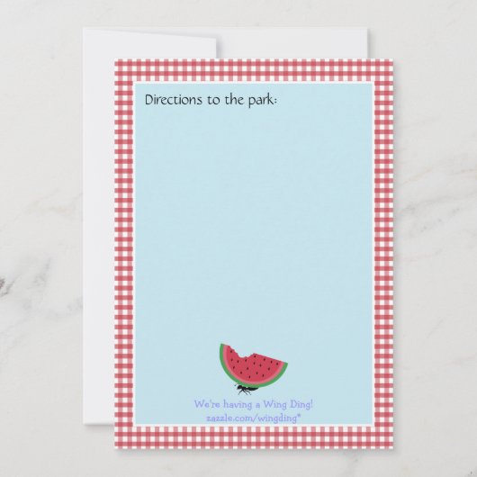 カスタマイズ可能な家族会のピクニック 招待状 (裏面)