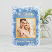 カスタマイズ可能な家族写真クリスマスカード 招待状 (スタンド正面)
