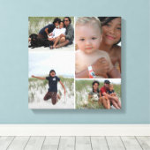 カスタマイズ可能な家族写真コラージュ キャンバスプリント (インサイチュ (ウッドフロア))
