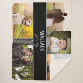 カスタマイズ可能な家族用画像コラージュ シェルパブランケット (正面)