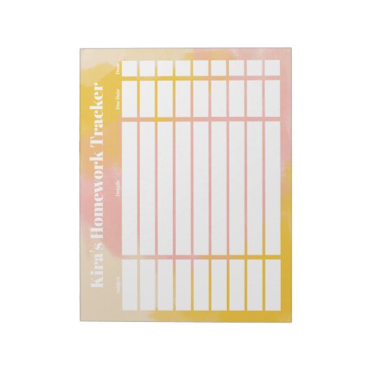 カスタマイズ可能な宿題の追跡ツール ノートパッド (回転)
