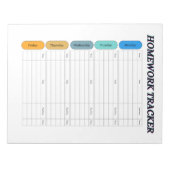 カスタマイズ可能な宿題トラッカー ノートパッド (正面)