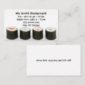 カスタマイズ可能な寿司屋の名刺 名刺 (正面/裏面)