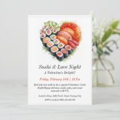 カスタマイズ可能な寿司&ラブナイト招待状 招待状 (スタンド正面)