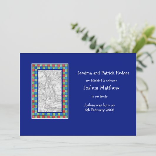 カスタマイズ可能な導入発表の写真カード 案内状 (スタンド正面)