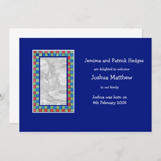 カスタマイズ可能な導入発表の写真カード 案内状 (正面/裏面)