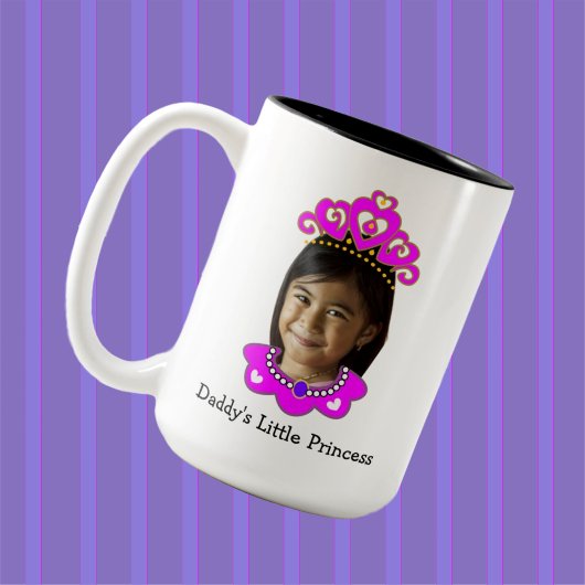 カスタマイズ可能な小さなプリンセス写真マグカップ ツートーンマグカップ