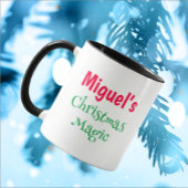 カスタマイズ可能な小さなマウスサンタ小妖精や小人 マグカップ