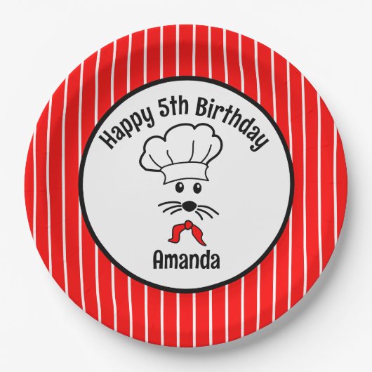 カスタマイズ可能な小さなマウスベイカーパーティー ペーパープレート (正面)