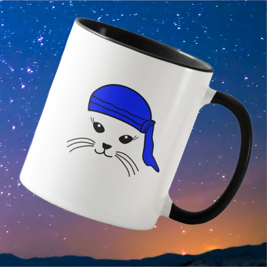 カスタマイズ可能な小さな猫のバイクもしくは自転車に乗る人マグ マグカップ