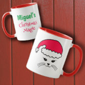 カスタマイズ可能な小さな猫サンタ マグカップ