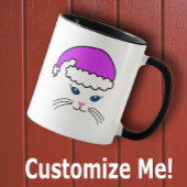 カスタマイズ可能な小さな猫サンタ マグカップ