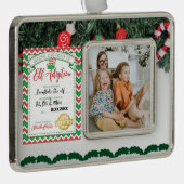 カスタマイズ可能な小妖精や小人養子証明書家族の写真 シルバープレートフレームオーナメント (右)
