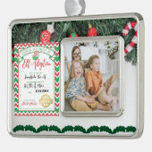 カスタマイズ可能な小妖精や小人養子証明書家族の写真 シルバープレートフレームオーナメント (左)