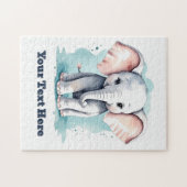 カスタマイズ可能な小象 ジグソーパズル (横)