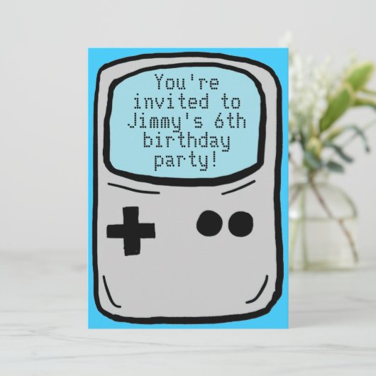 カスタマイズ可能な少年のゲーマーの誕生日パーティー招待状 招待状 (スタンド正面)