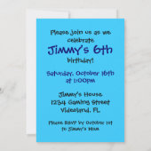 カスタマイズ可能な少年のゲーマーの誕生日パーティー招待状 招待状 (裏面)