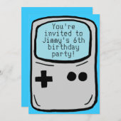 カスタマイズ可能な少年のゲーマーの誕生日パーティー招待状 招待状 (正面/裏面)