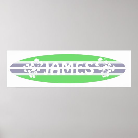 カスタマイズ可能な少年サーフボード ポスター (正面)