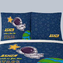 カスタマイズ可能な少年宇宙飛行士、星と宇宙探検家 枕カバー
