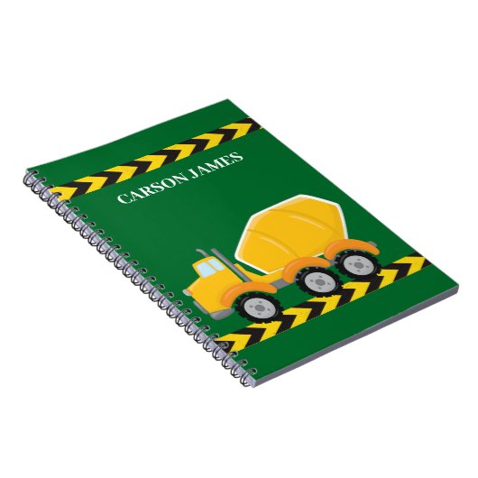 カスタマイズ可能な少年用建設トラック 緑の子供 ノートブック (右側)