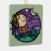 カスタマイズ可能な屋外アドベンチャーハイキングガール セラミックオーナメント (右)